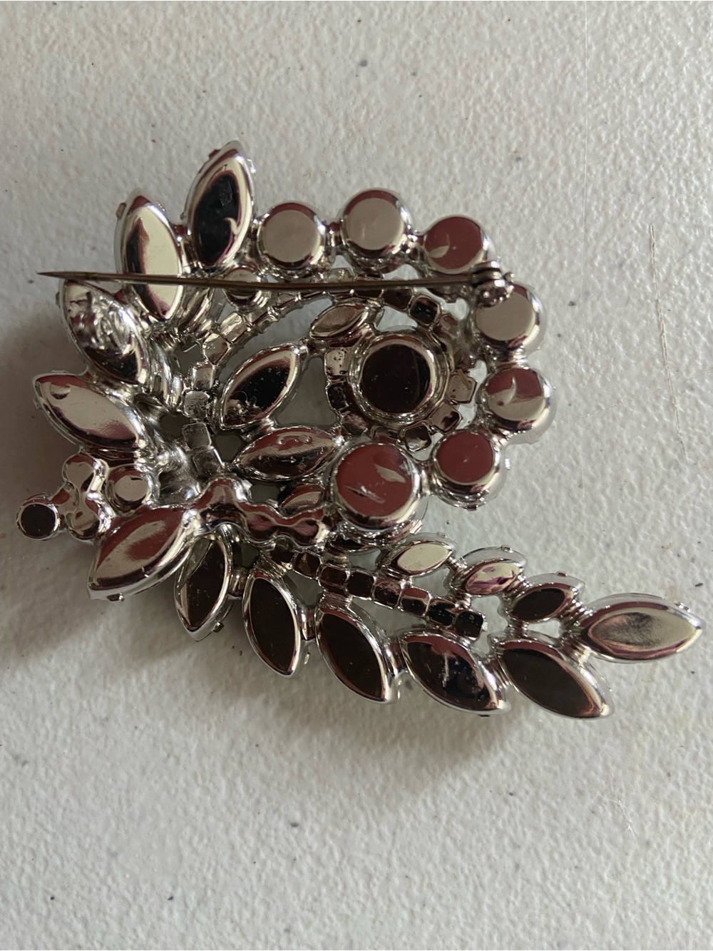 Crystal Floral Statement Brooch - Clear - Picture 6 of 6